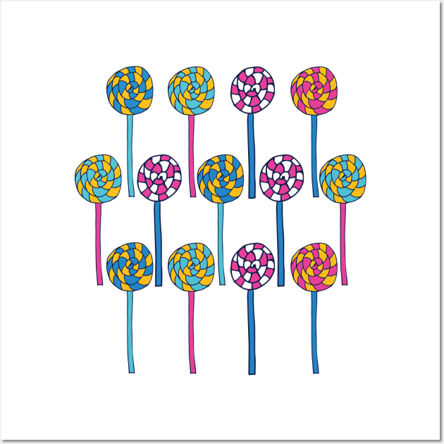 Cute Colorful Lollipop Wall Art by SWON Design